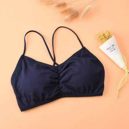 

Clearance Seamless Women Bras Solid Color Cross Beauty Back Bottom Wrapped Chest Comfortable Tube Top Wire Free Anti-light Girl Underwear