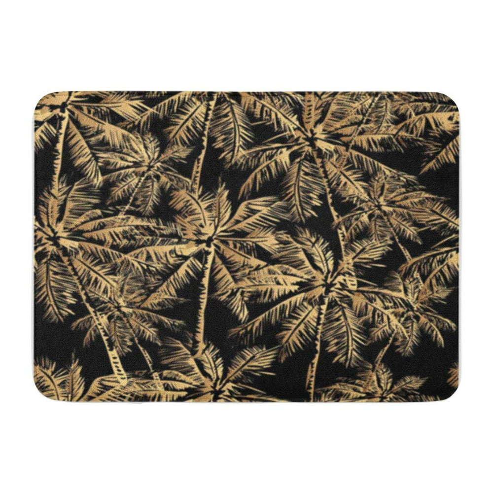 SIDONKU Colorful Tropical Pattern Depicting Golden Palm Tree on Gray