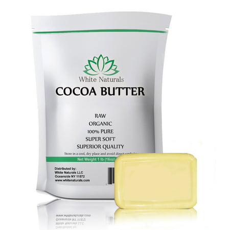 Organic Raw Cocoa Butter 1 lb, Unrefined, Pure, Natural, Food Grade, Perfect For Skin Care & Hair Care, All DIY Recipes,16 oz By White (Best Foods For Perfect Skin)