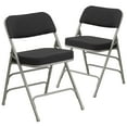 thumbnail image 2 of Flash Furniture 2 Pack HERCULES Series Premium Curved Triple Braced & Double Hinged Black Pin-Dot Fabric Metal Folding Chair, 2 of 9