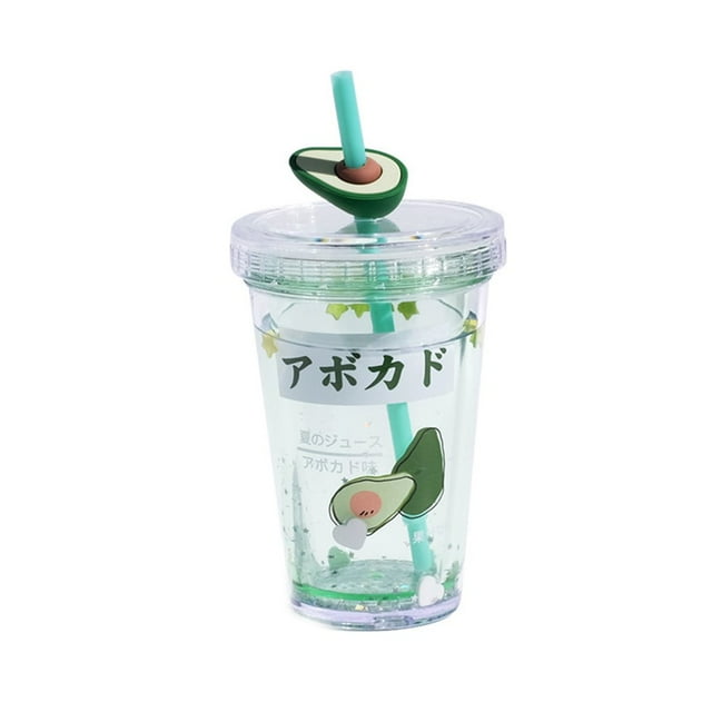 Summer Fruit Ice Cup Creative Plastic Cup Water Injection Cup Children Straw Cup Gift Custom Water Cup