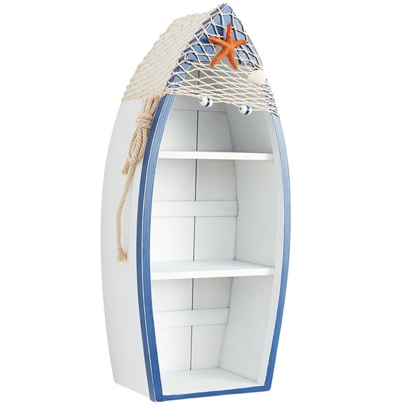 Canoe Wall Decor - Nautical Art for Home and Office - White/Blue