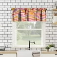 thumbnail image 2 of Retro 70s Groovy Valance, Vintage Abstract Funky Modern Art Boho Pink Orange Spiral Swirl Waves Print Blackout Window Valance for Bedroom Living Room Bathroom, 54x18in, 2 of 5