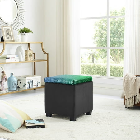 Mainstays Reversible Color Changing Sequin Storage Ottoman, Multiple Colors