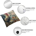 thumbnail image 4 of Acheng  Throw Pillow Cover Case Cock Hen and Chicks Watercolor Art Chicken Family Paintings Cushion Covers for Couch/Sofa/Kitchen/CarBedroom Livingroom  2 pcs Pillowcase White, 4 of 6