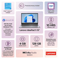 thumbnail image 2 of Lenovo IdeaPad 1 15.6" FHD [Windows 11 Pro] Student Bussiness Laptop, Intel Celeron N4500, 12GB RAM, 256GB SSD + 128GB eMMC, 1 Year Microsoft 365, Wi-Fi 6, Bluetooth, Cloud Grey, 2 of 7