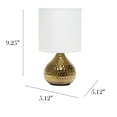 thumbnail image 4 of Simple Designs Hammered Gold Drip Mini Table Lamp with White Shade, 4 of 9