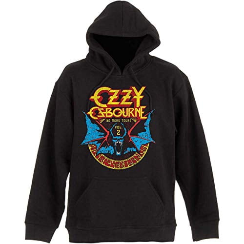 Ozzy Osbourne Men's Bat Circle Hooded Sweatshirt Large Black