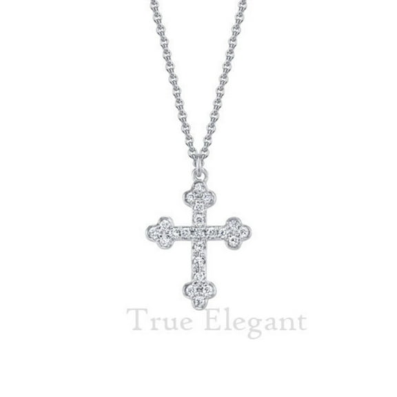 1.0CT Moissanite Small Cross Pendant Necklace in Sterling Silver