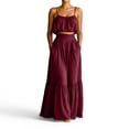 thumbnail image 3 of Neewe Summer Skirt Sets Women 2 Piece Outfits Sleeveless Strap Top Elastic Waist Maxi Dress Sets with Pockets, 3 of 7