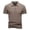 Khaki, variant on Men Solid Knit Button Collar Pullover Short Sleeve Business Casual Tops