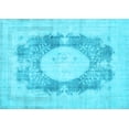 thumbnail image 1 of Ahgly Company Indoor Rectangle Medallion Light Blue Traditional Area Rugs, 2' x 3', 1 of 4