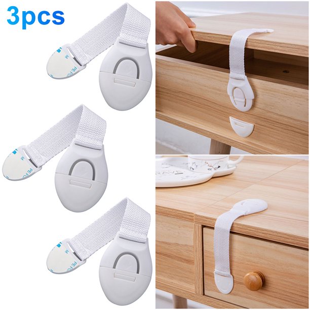 Cerraduras Correa Seguridad para Cerradura Cajón Adhesiva para Seguridad Bebés Y (1 Unidad)