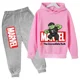 thumbnail image 3 of Sudadera con capucha y pantalones de Hulk de Los Vengadores de Marvel para niños, 2 piezas, trajes de primavera y otoño, ropa para niño y niña, sudadera con estampado de dibujos animados, conjuntos de, 3 of 5