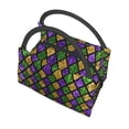 thumbnail image 5 of Lsque Mardi Gras Shiny Green Purple Pattern Portable Insulation Lunch Bag, Insulated Food Delivery Bag, Meal Grocery Tote Insulation Bag Large Capacity Reusable Warming Bag, 5 of 9
