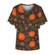 thumbnail image 4 of Camiseta de manga corta suelta con cuello en V y estampado informal a la moda de verano para mujer Fridja  zx3635, 4 of 5