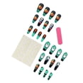 thumbnail image 3 of ONLYEOR Pumpkin Lantern & Black Cat Press On Nails, Medium Spider Web Wearable Nail Art, Trendy European Style Fake Nails, 3 of 6