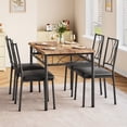 thumbnail image 1 of Sakiyr 5-Piece Dining Table Set for 4, Rectangular Kitchen Table with 2 Upholstered Chairs, Rustic Brown, 1 of 8