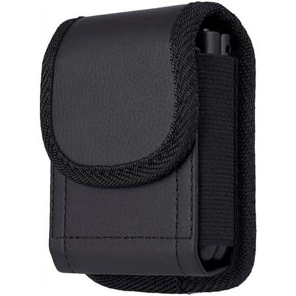Case-Compatible Pouch for Motorola RAZR+ 2023 Flip Phone, Nakedcellphone Vegan Leather Vertical Holster Holder