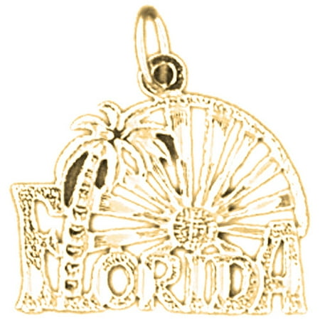 18K Yellow Gold Florida Pendant - 19 mm