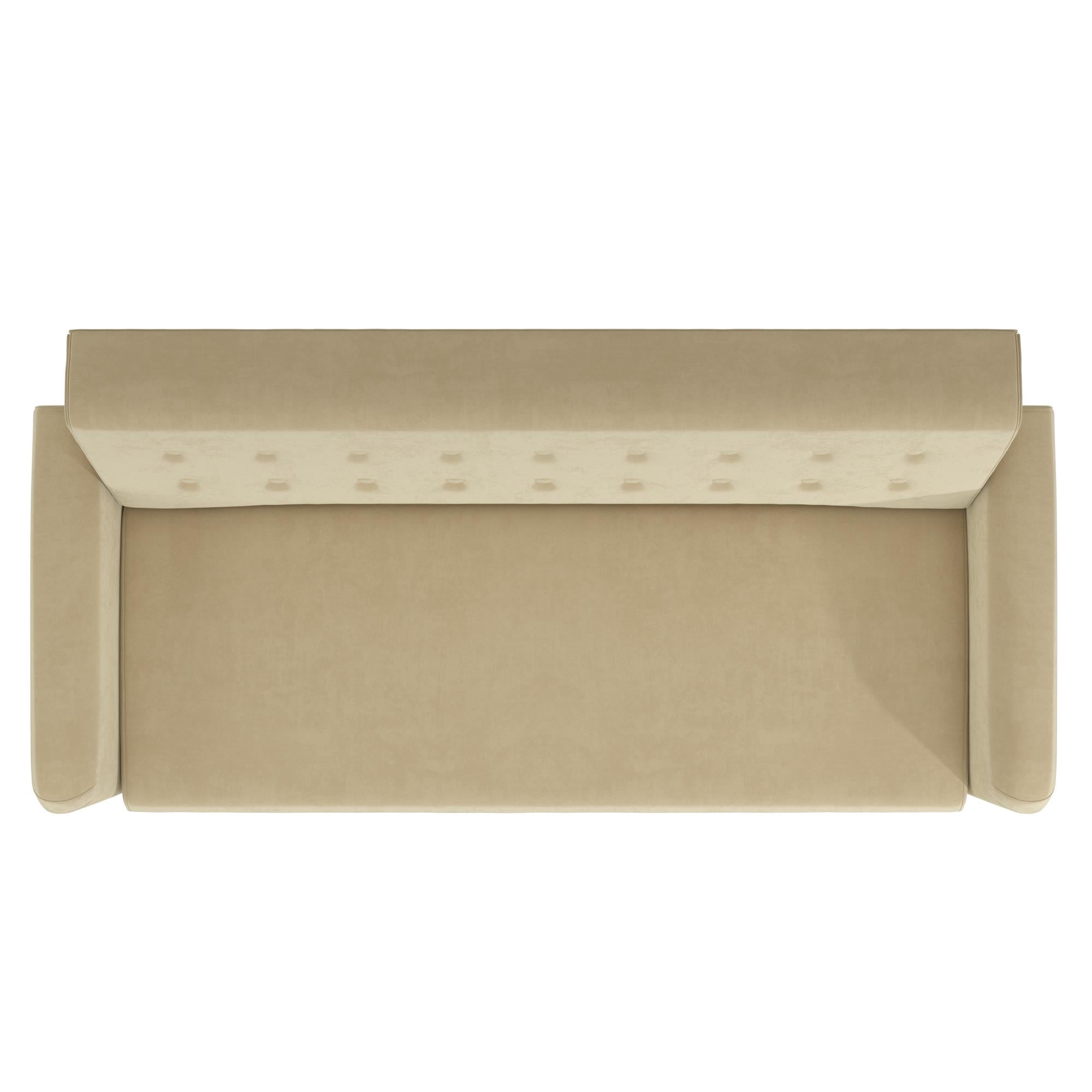 Z by Novogratz Stevie Futon, Convertible Sofa Bed Couch, Ivory Velvet