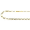 thumbnail image 4 of 10k Yellow Gold Diamond Cut Pave Flat Cuban Chain 7.75 mm Necklace 24 Inch, 4 of 5