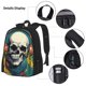 thumbnail image 3 of Fotbe Modern Hip-Hop Skull Set Escolar 3 en 1 para Niños - Mochila Duradera con Lonchera Aislante y Estuche para Lápices - Mochila Escolar para Niños y Niñas, 3 of 7