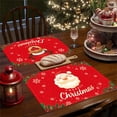 thumbnail image 3 of Christmas Table Set Santa Themed Linen Placemats & Tablecloth Stain & Heat Insulation Festive Dining, 3 of 3