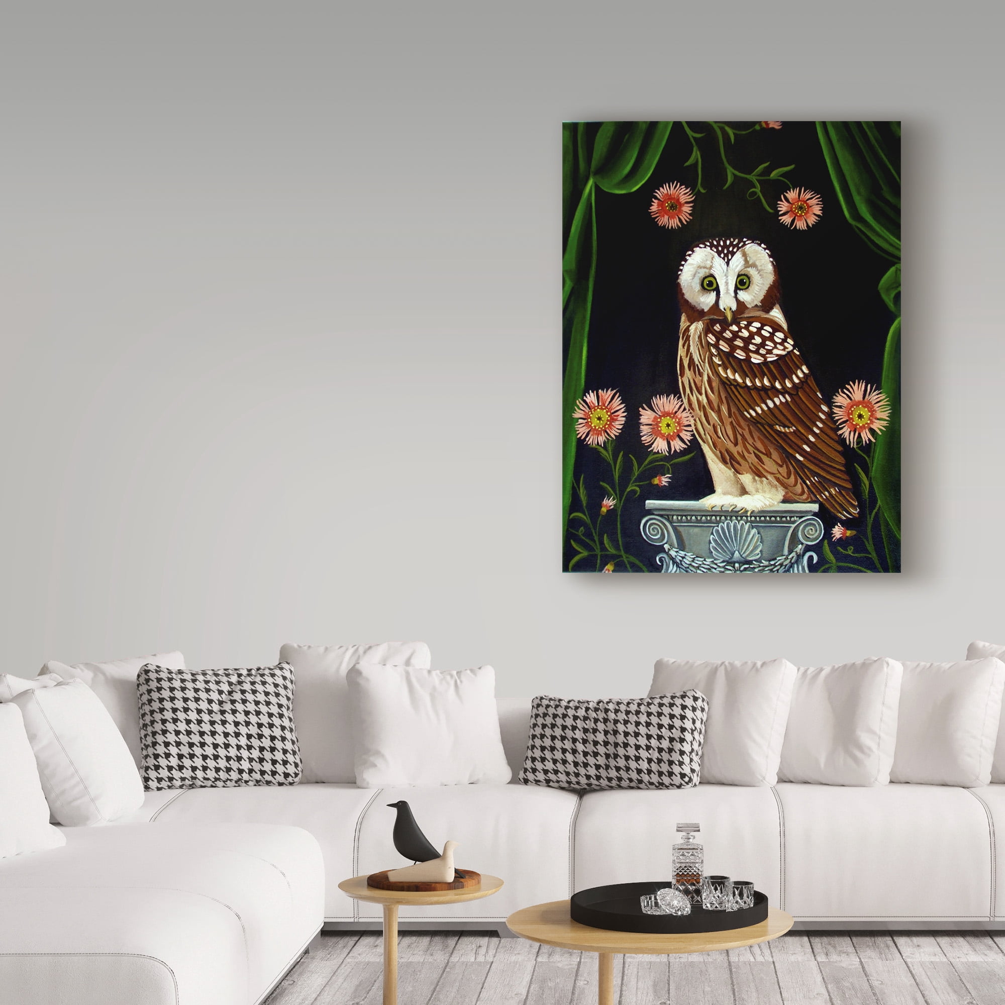 Trademark Fine Art 'Owl Guardian Print' Canvas Art by Catherine A Nolin