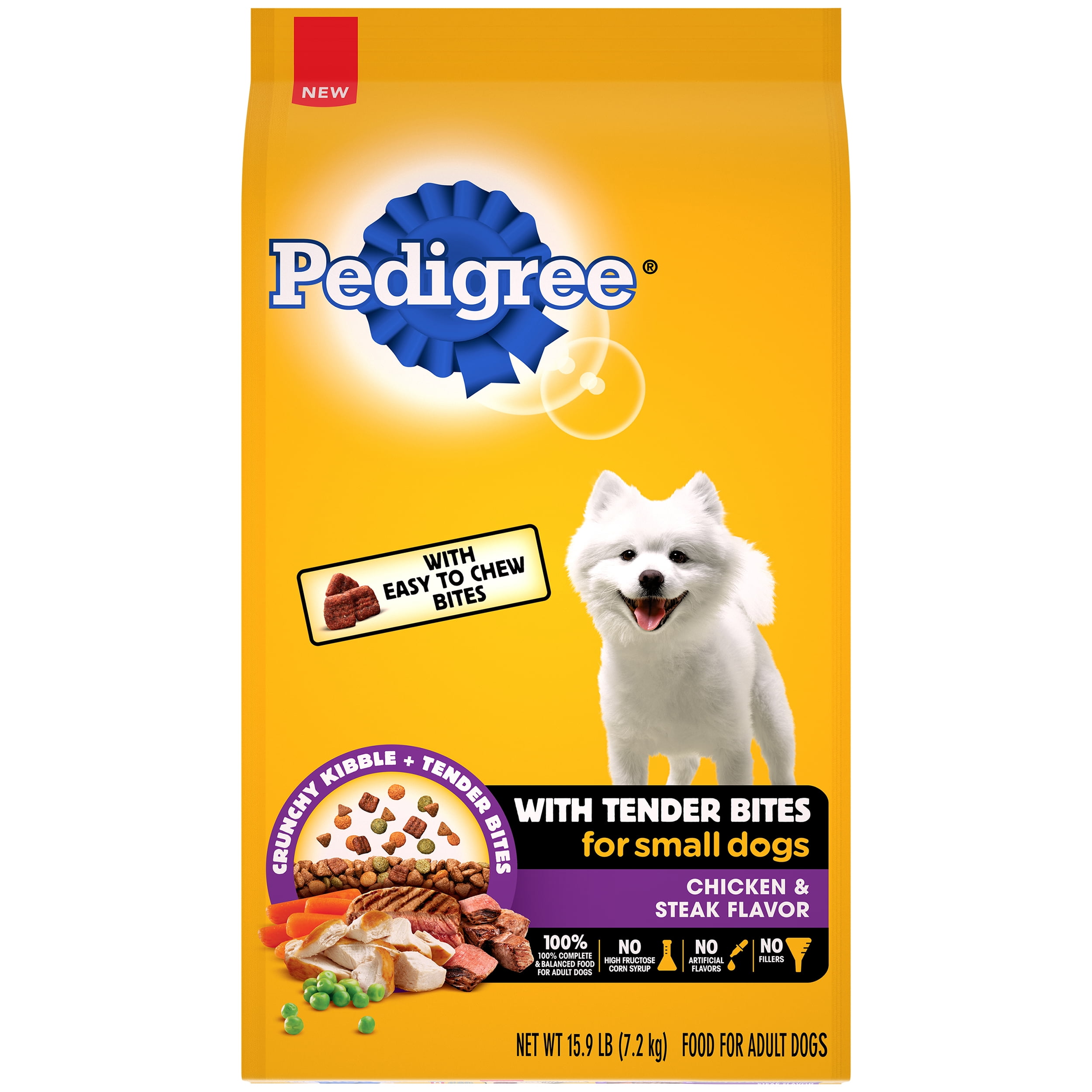 PEDIGREE with Tender Bites Complete Nutrition Adult Small Breed Dry Dog Food, Chicken & Steak