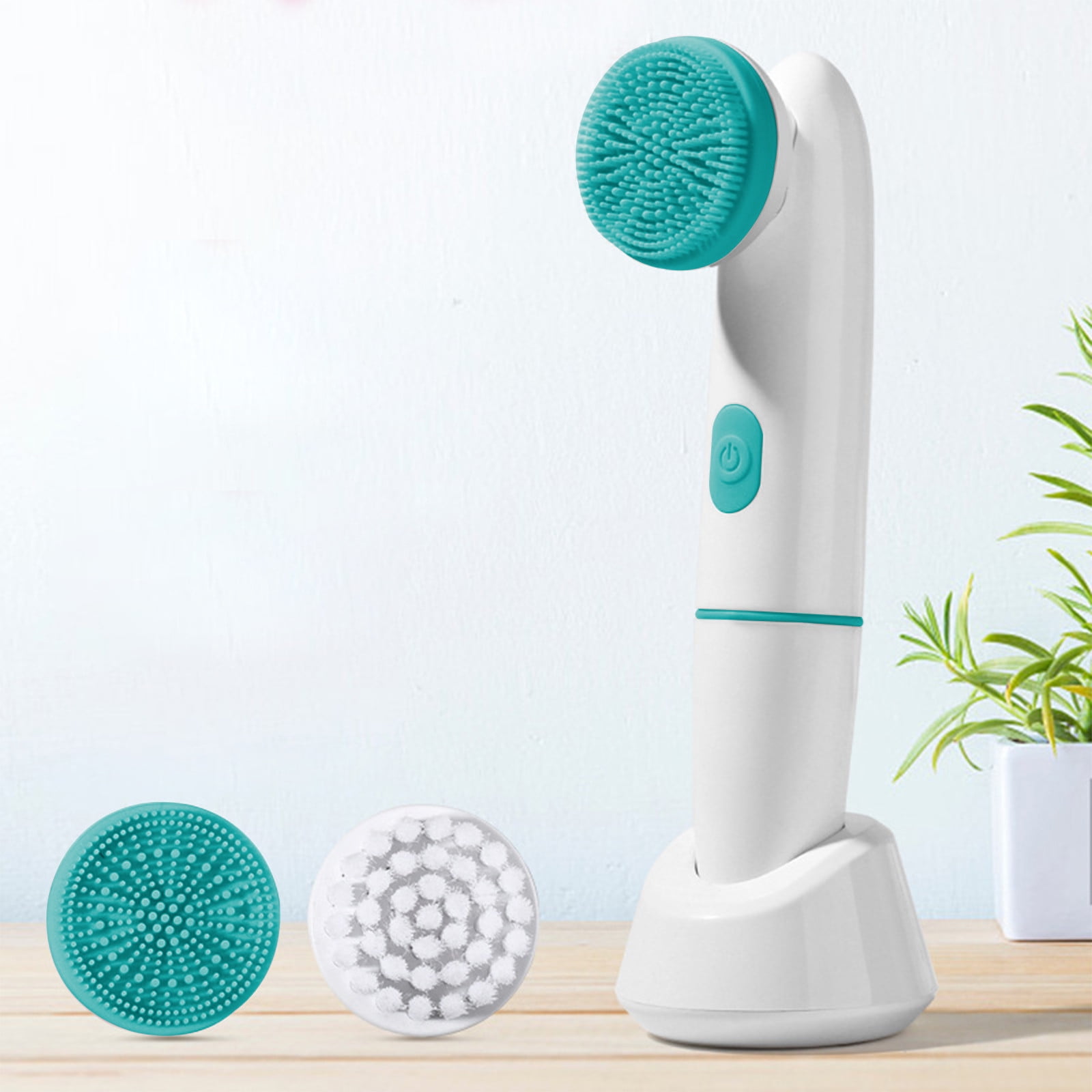 Two In Vibrating Facial Cleansing Brush, IPX7 With 2 Brush Heads