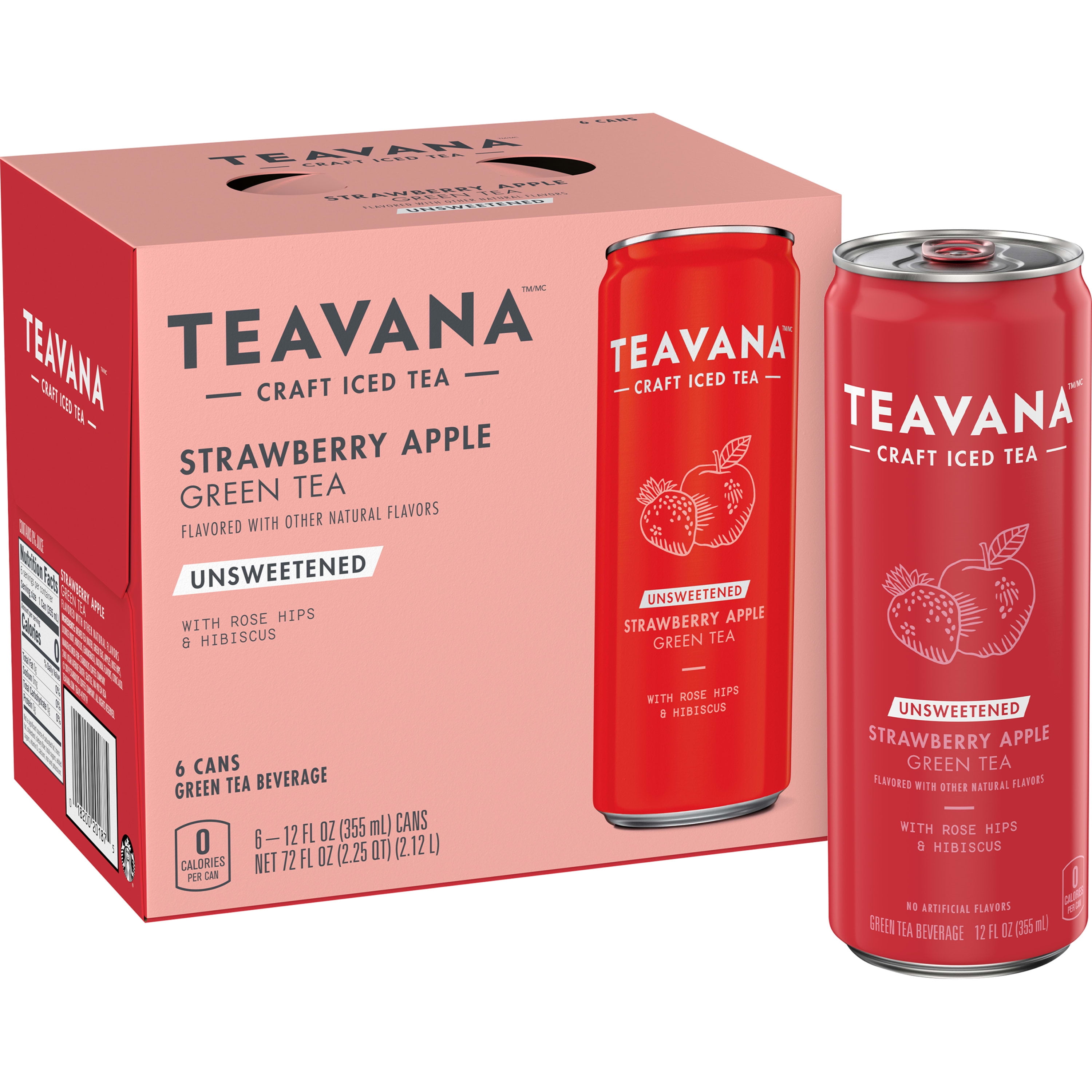 Teavana Craft Strawberry Apple Iced Natural Green Tea Zero Calories
