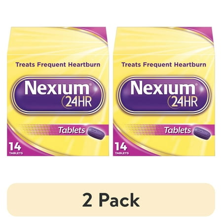 (2 pack) Nexium 24HR Acid Reducer Heartburn Relief Tablets with Esomeprazole Magnesium - 14 ct