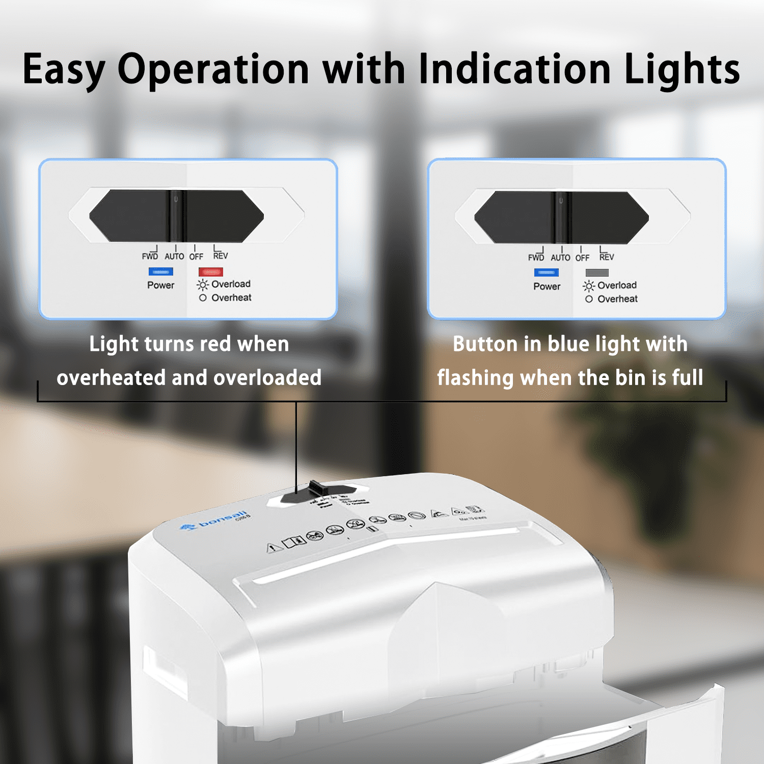 Bonsaii Micro-Cut Shredder, 12-Sheet Capacity, P-4 Security, Shreds CDs, Credit Cards, Mail, Staples, Clips; Features Jam-Proof System and 4.2-Gallon Pullout Bin, Perfect for Home Office, White/Gray