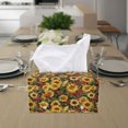thumbnail image 3 of ZUXONGSY Sunflower Tissue Box Covers PU Leather Rectangular Tissue Box Holder with Snap Button Customized Printed Tissue Cover for Home Office Decorative Organizer, 3 of 7