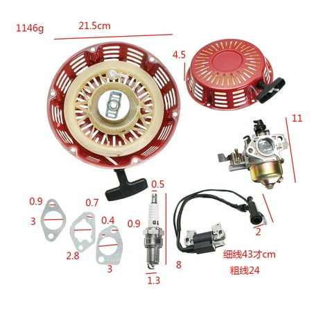 - Carburetor & Pull Start Recoil & Ignition Coil for GX340 motorcycleaccessorie 11HP GX390 13HP