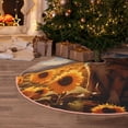 thumbnail image 5 of Sikiie Vintage Cute Corgi Sunflower Nativity Christmas Tree Skirt, Jesus Christian Winter Holiday Tree Mat Decoration(30-48IN)48", 5 of 6