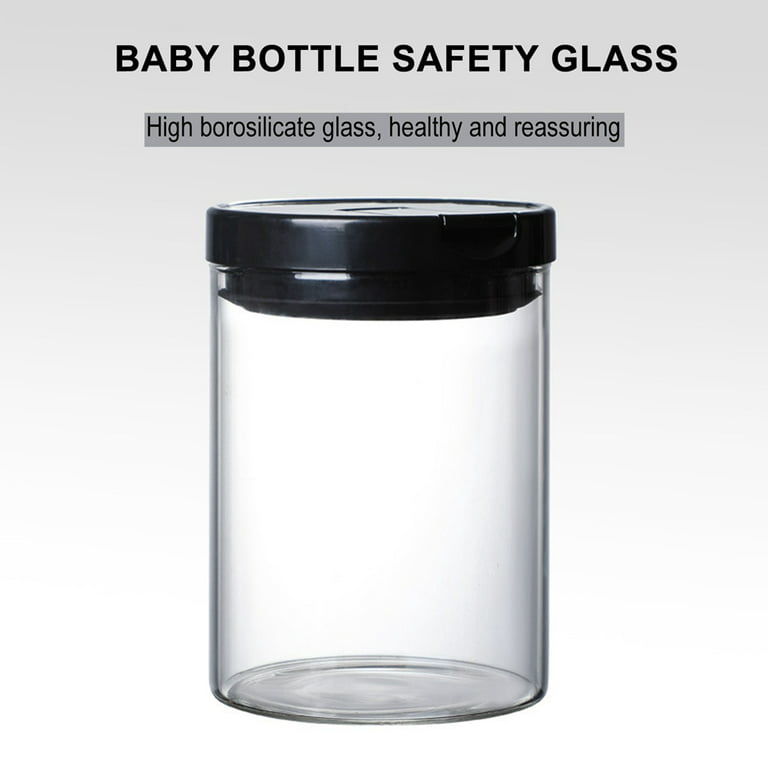 Glass Jars with Black Lids, Glass food storage sets with airtight black lids,  Glass Canisters Sets with Bamboo Lids, Glass Storage Containers with Black  Lids (4 Sets of 20/27/34/40oz) 