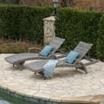 thumbnail image 2 of Keira Outdoor Armed Aluminum Framed Wicker Chaise Lounge, Set of 2, Gray, 2 of 10