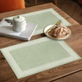 thumbnail image 5 of Placemats Set of 4, Sage Green Linen Key Design Placemats Set of 4, Geometric Back Pattern Tablemats Placemat Table Decoration for Kitchen Table Dinner Party Home Decor Indoor Outdoor 13x19 Inch, 5 of 8