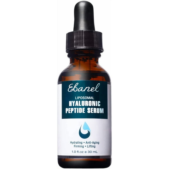 Ebanel Hyaluronic Acid Serum for Face with Peptides, Hydrating Age-Defying Serum with Vitamin C, E, B5, Niacinamide, Helps Visibly Plump, Firm & Smooth Skin