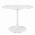 thumbnail image 2 of Modway Lippa 39.5" Round Artificial Marble Dining Table in White, 2 of 8