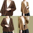 thumbnail image 2 of Aellinatey Women Hollowed Out Open Front Cardigan Sweater Kimonos Casual Knitwears Coat, 2 of 21
