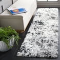 thumbnail image 5 of SAFAVIEH Lindsay Edna Distressed Polyester Shag Area Rug, Grey/Black Ivory, 6'7" x 6'7" Round, 5 of 5