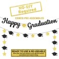 thumbnail image 2 of Glitter Happy Graduation Banner - No DIY, Happy Graduation Sign For Graduation Party Decorations 2024 | Gold and Black Graduate Banner, Graduation Decorations Class Of 2024, 2 of 8
