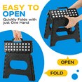 thumbnail image 4 of Home Folding Step Stool - Foot Stool with 11 Inch Height - Holds Up to 300 lbs - Lightweight Plastic Foldable Step Stool for Kitchen, Bathroom & Living Room, Black, 4 of 7