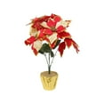 thumbnail image 1 of Artificial Red Poinsettia Potted Plant Poinsettia Plant Artificial Poinsettia Bonsai  Simulation Poinsettia Plant Christmas Flowers Decorations in Pot, 1 of 12