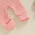 thumbnail image 4 of Okbabeha Im New Here Newborn Outfit Girl Long Sleeve Letter Romper Ribbed Knit Jumpsuit Baby Girl Preemie Coming Home Outfit, 4 of 4