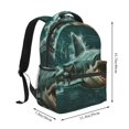 thumbnail image 2 of Fotbe Abstract Geometric Shark Pattern Casual Backpack for School, Travel, and Outdoor Activities - Durable, Lightweight, and Comfortable, 2 of 5
