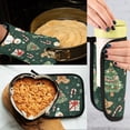 thumbnail image 5 of Yayeee Oven Mitts and Pot Holder Set of 2 Heat Resistant Kitchen Gloves Baking Hot Pad, Green Christmas Trees, 5 of 5